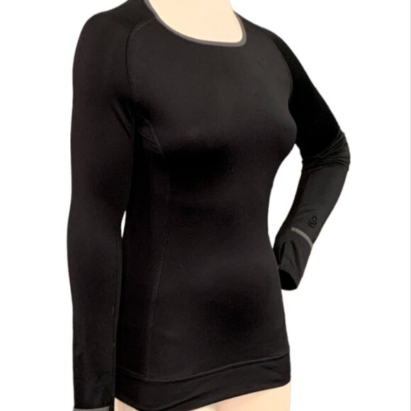 Cuddl Duds Smooth Plush Base Layer Stretch Thermal Top XS Black 95H - Picture 3 of 8